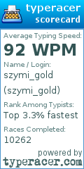 Scorecard for user szymi_gold