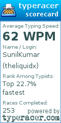 Scorecard for user theliquidx