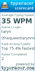 Scorecard for user thequeentarynnnn