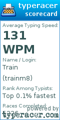 Scorecard for user trainm8