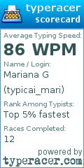 Scorecard for user typicai_mari