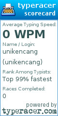Scorecard for user unikencang