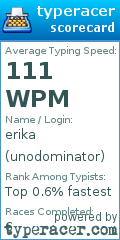 Scorecard for user unodominator