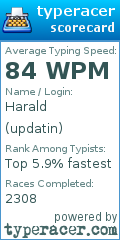 Scorecard for user updatin