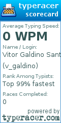 Scorecard for user v_galdino