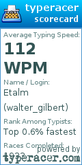 Scorecard for user walter_gilbert