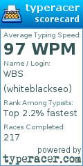 Scorecard for user whiteblackseo