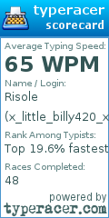 Scorecard for user x_little_billy420_x