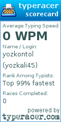 Scorecard for user yozkali45